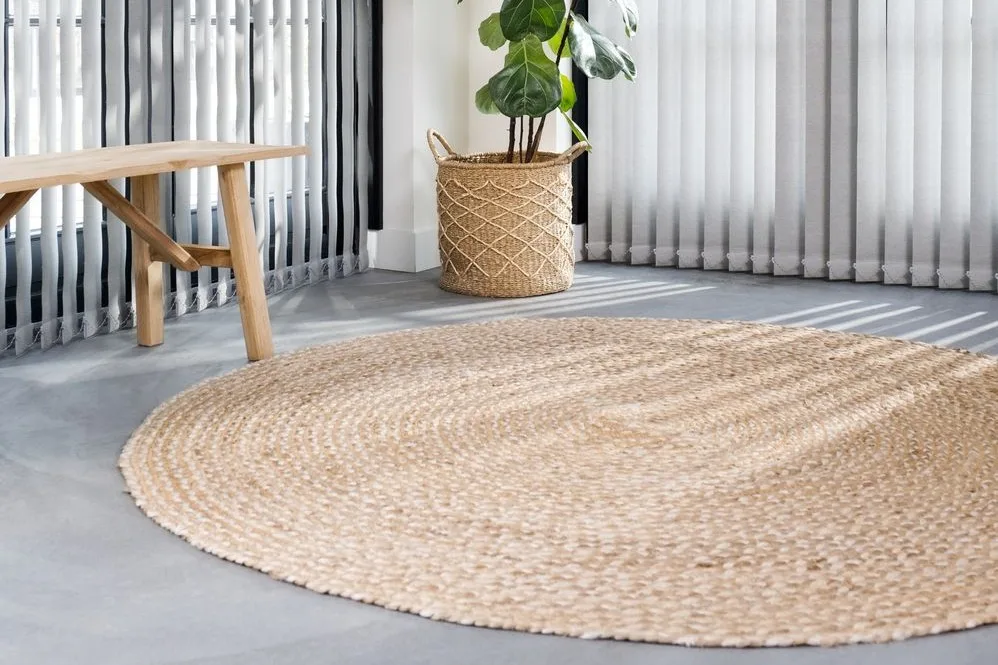 Rond vloerkleed van jute