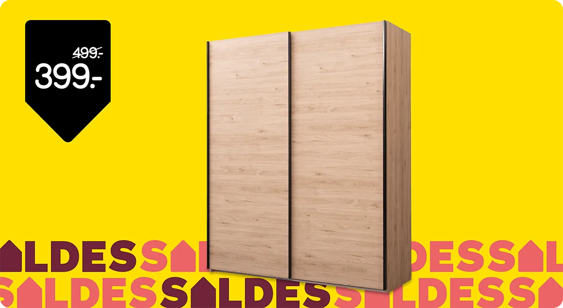 Armoire à portes coulissantes Bergamo de 499,- pour 399,- 