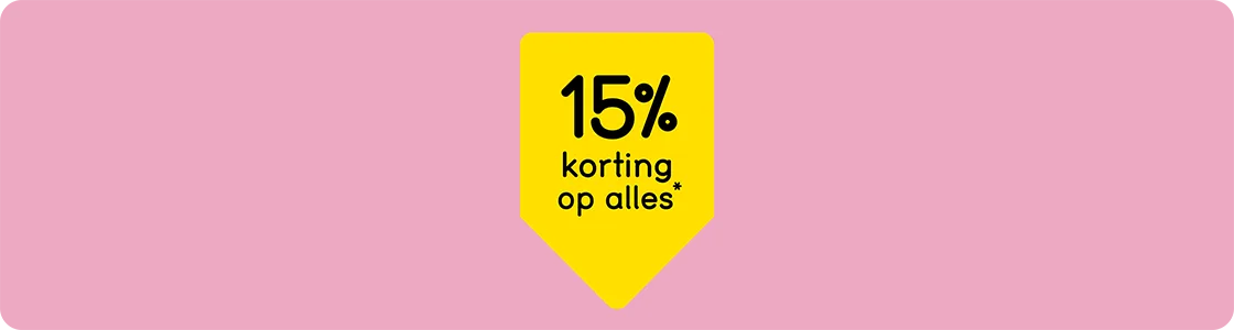 15% kassakorting op alles