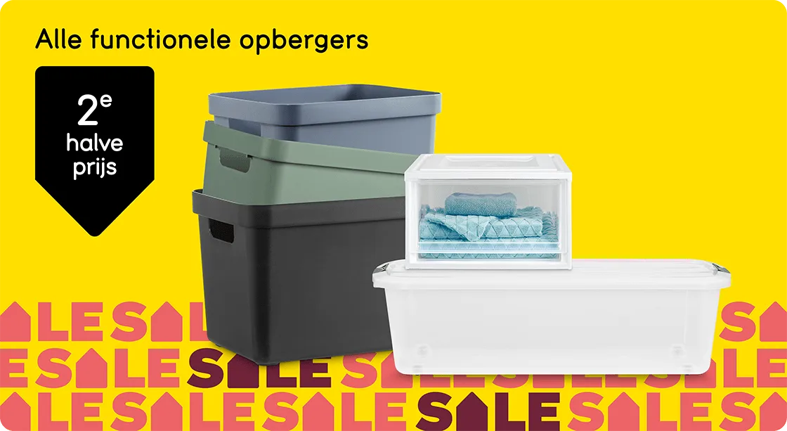 Alle functionele opbergers 2e halve prijs