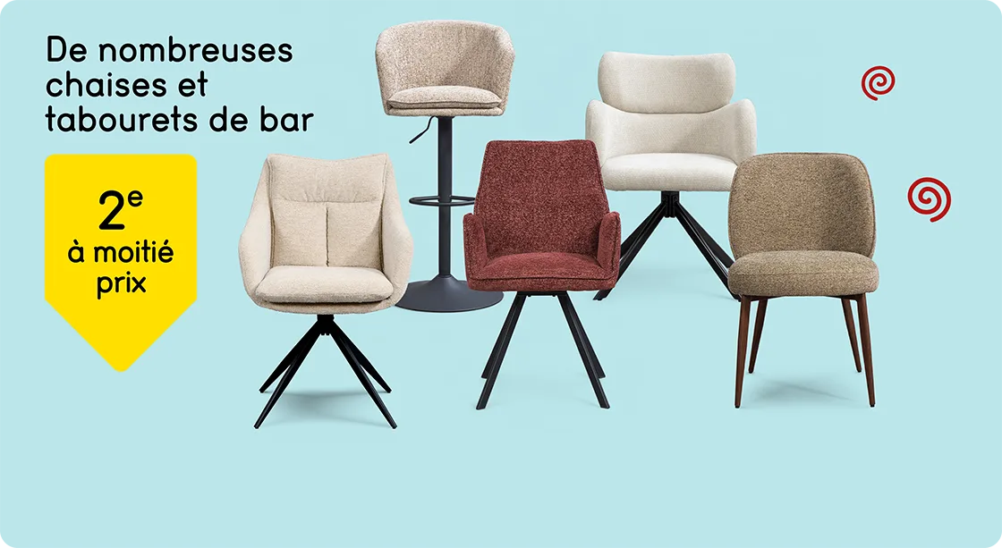 De nombreuses chaises de salle à manger et tabourets de bar 2e à moitié prix