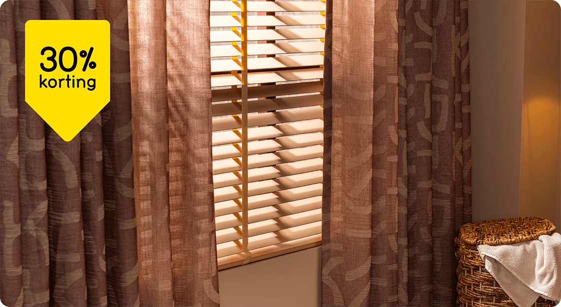 Alle gordijnen, vitrages en inbetweens 30% korting