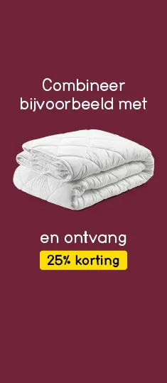 Combineer een hoofdkussen met een dekbed en ontvang 25% korting in je winkelwagen
