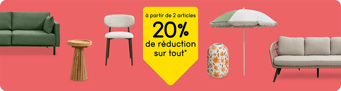 20% de réduction à partir de 2 articles