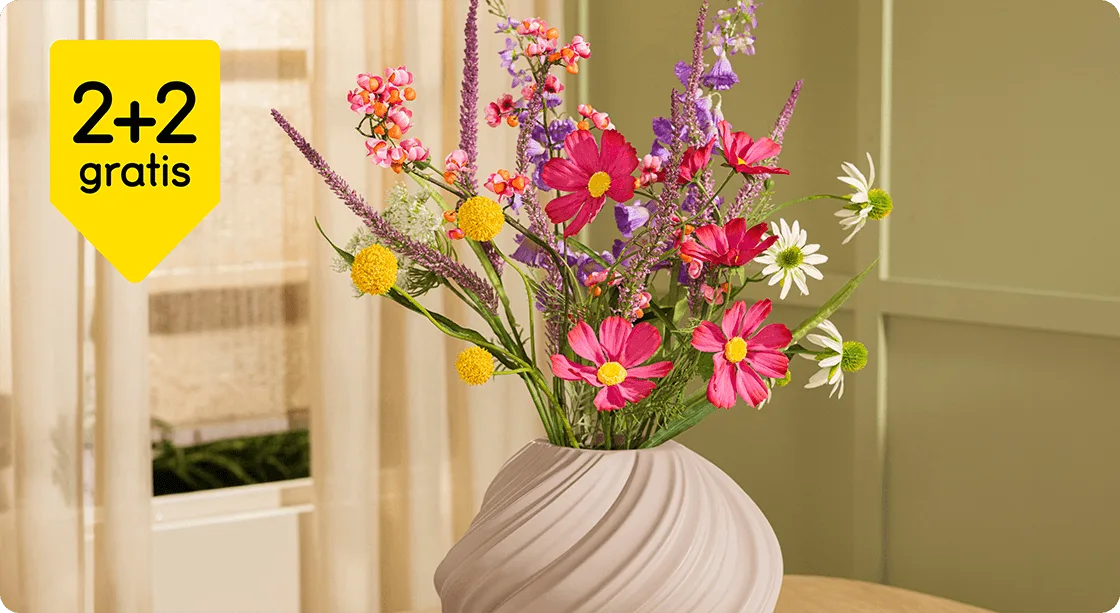 Alle kunst- en droogbloemen en kunsttakken 2+2 gratis