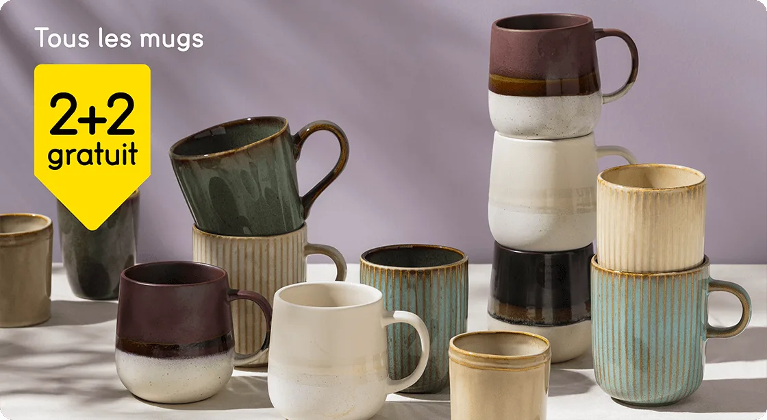 Tous les mugs 2+2 gratuit