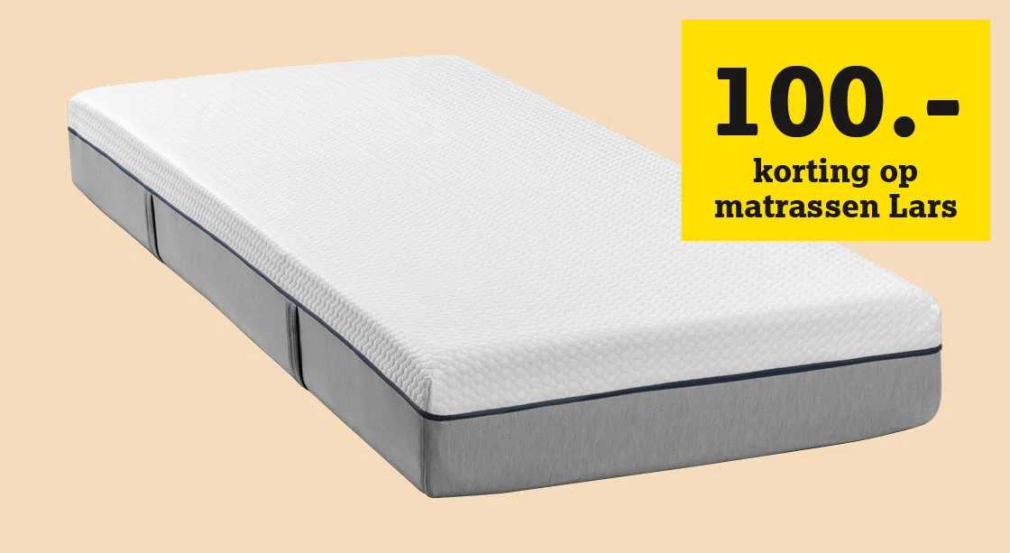 100.- korting op matras Lars pocketvering