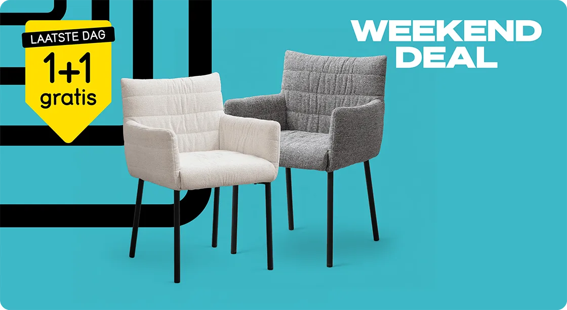 Black Friday Weekenddeal - Bekijk 1+1 gratis op eetkamerstoel Mees