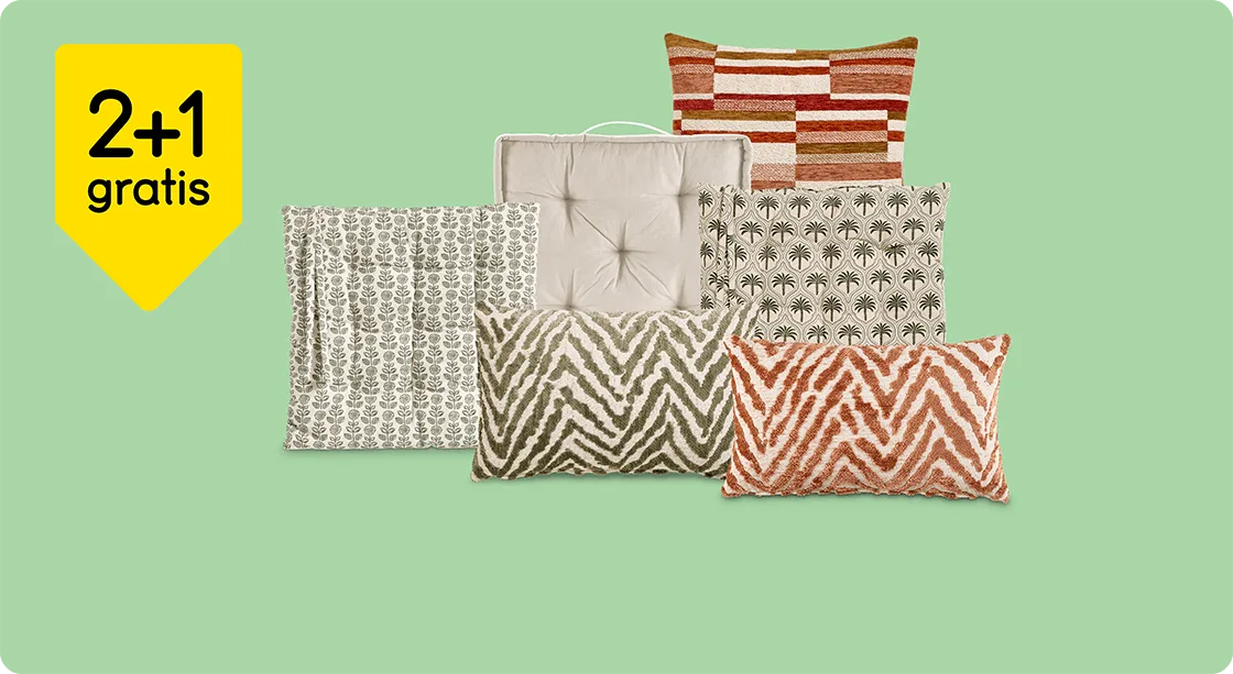 Alle sierkussens 2+1 gratis