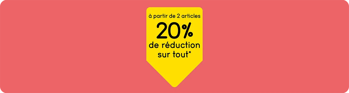 20% de réduction à partir de 2 articles