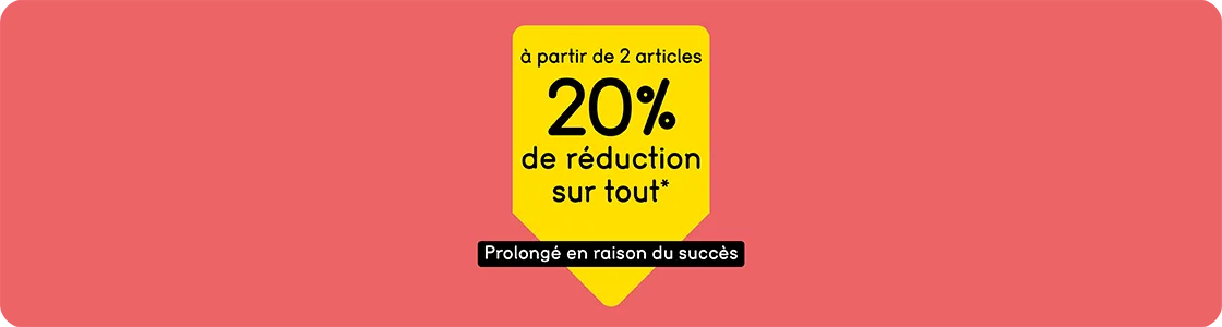 20% de réduction à partir de 2 articles