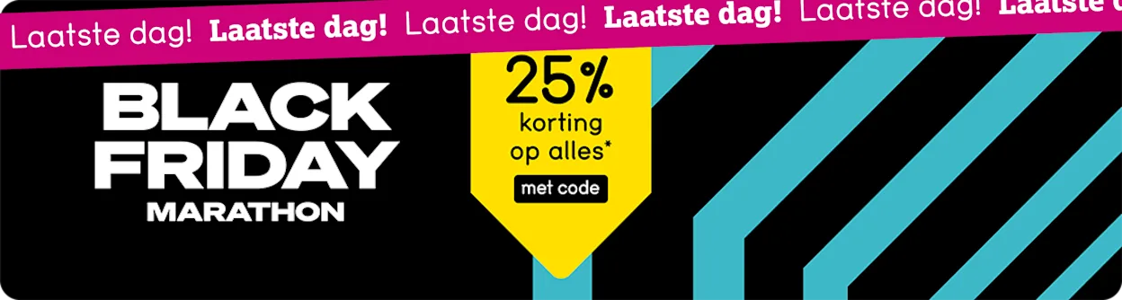 25% korting op alles met code