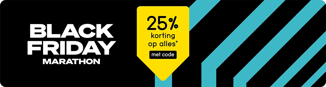 25% korting op alles met code