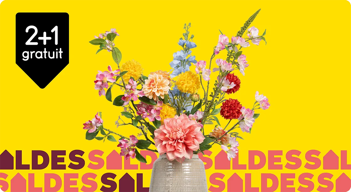 Toutes les fleurs artificielles et séchées 2+1 gratuit