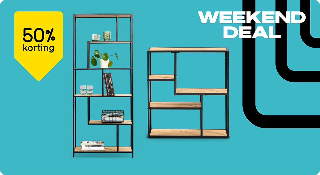 Black Friday Weekenddeal - Bekijk 50% korting op boekenkast en wandkast Jaxx