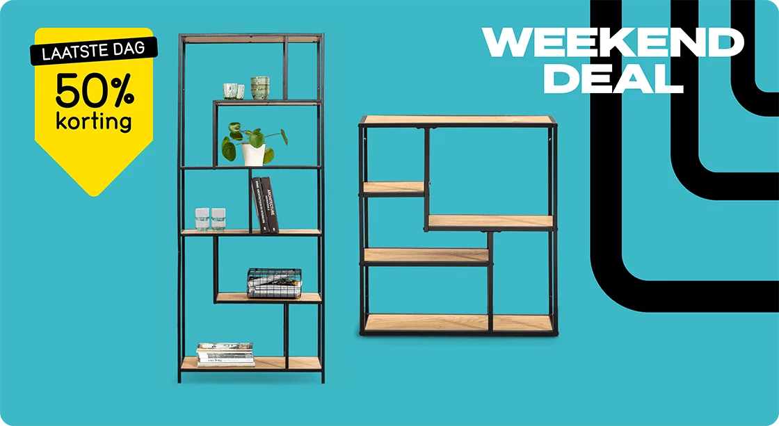 Black Friday Weekenddeal - Bekijk 50% korting op boekenkast en wandkast Jaxx