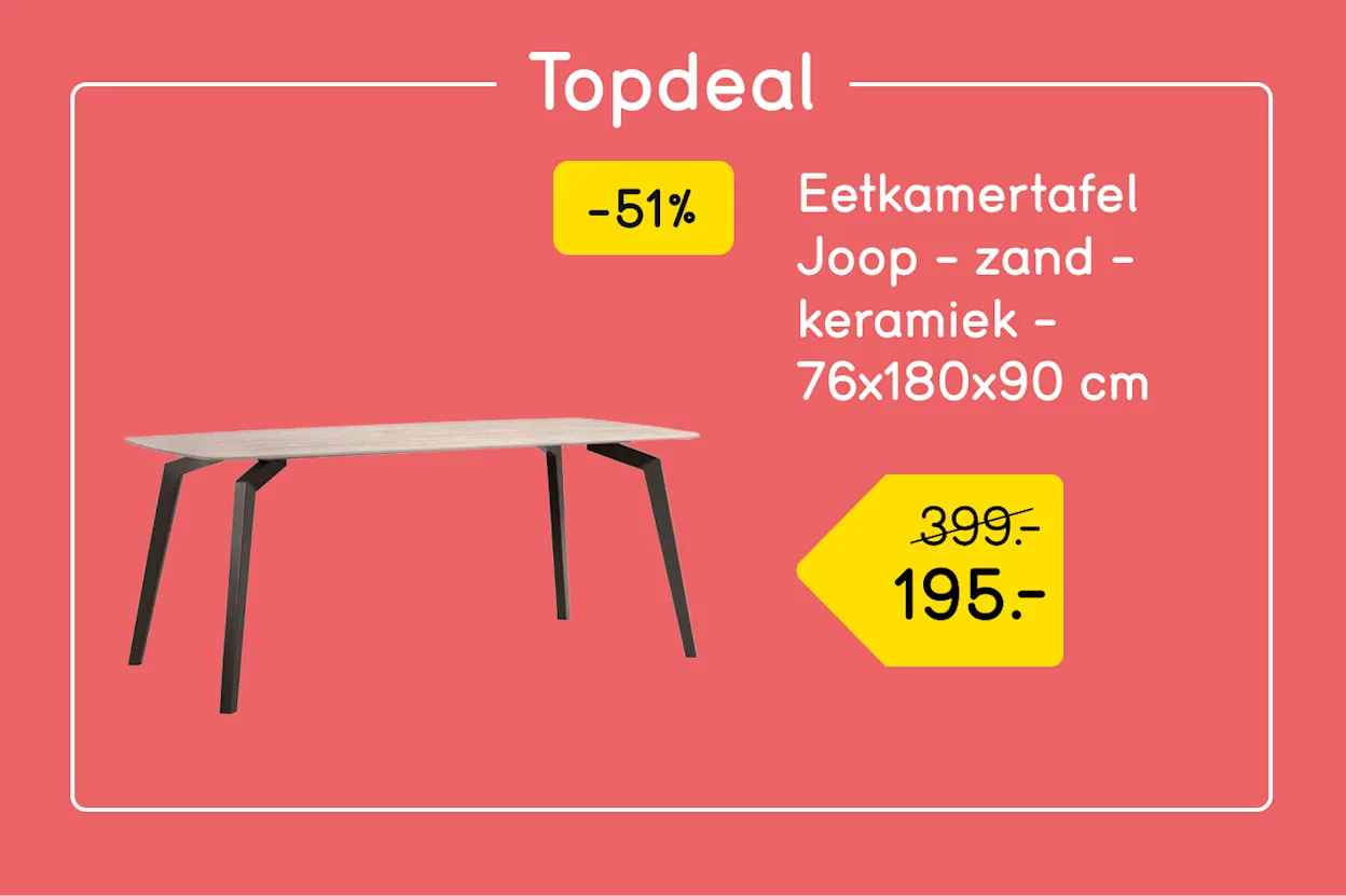 Topdeal vanaf homepage