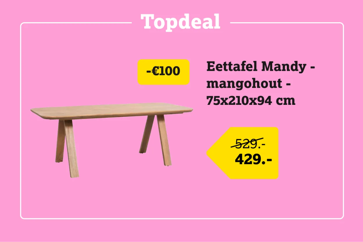 Topdeal vanaf homepage