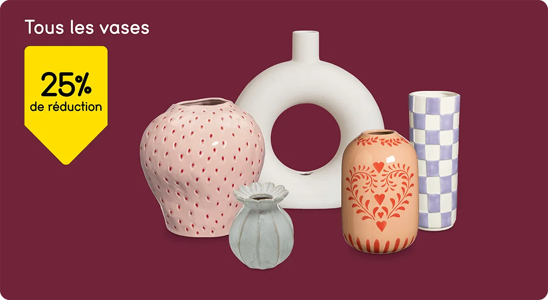 Tous les vases 25% de réduction