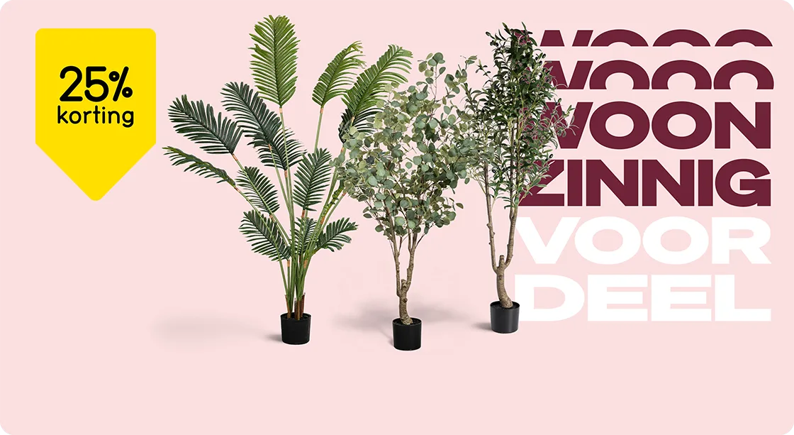 Alle grote kunstplanten en bomen 25% korting