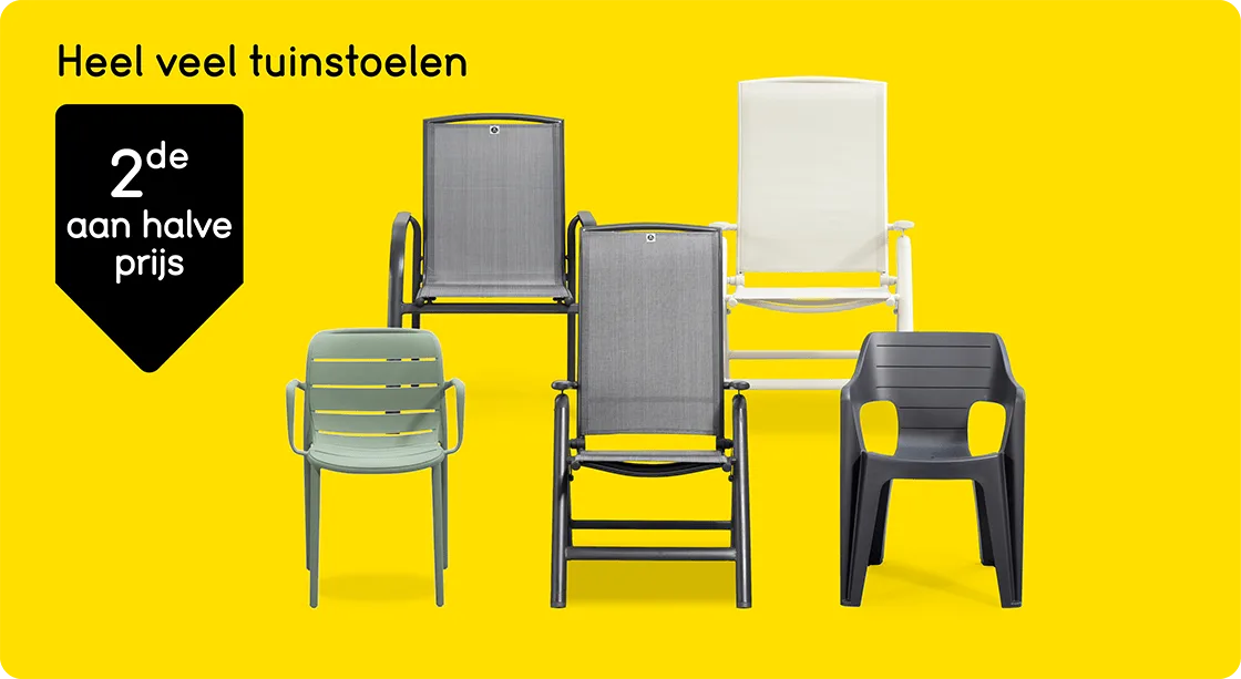 Heel veel tuinstoelen 2e halve prijs*