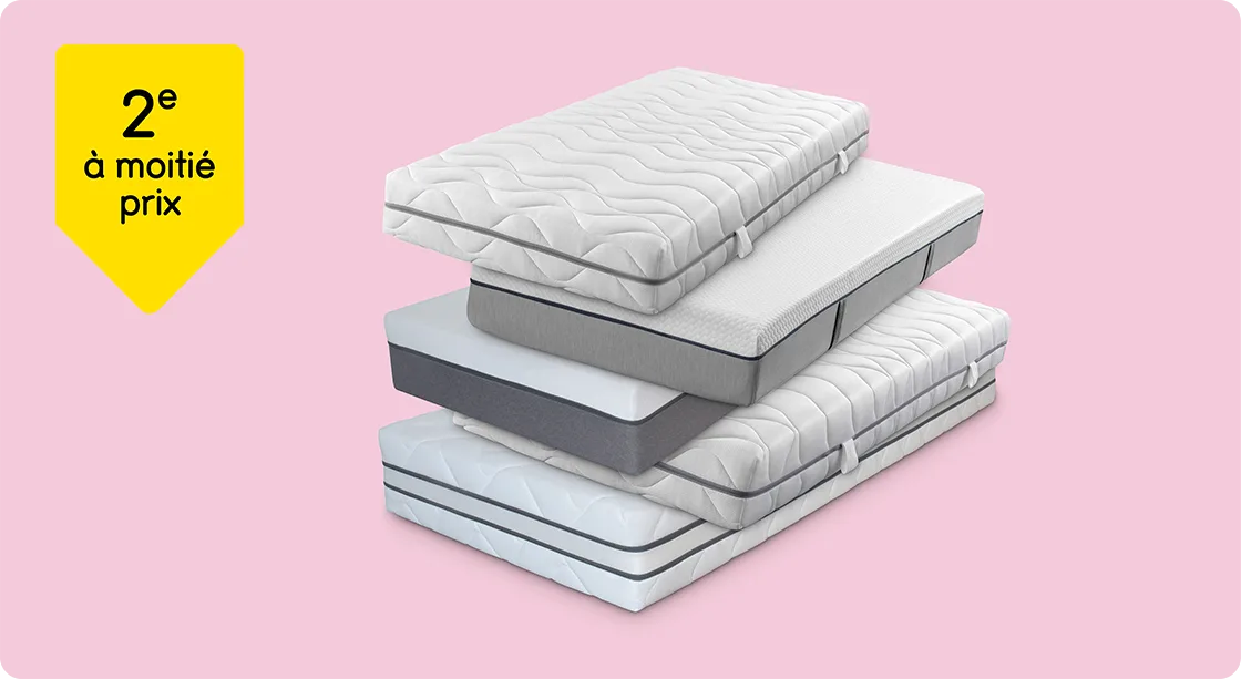 Tous les matelas 2e à moitié prix*