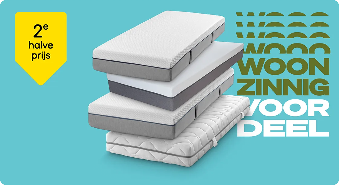 Alle matrassen 2e halve prijs