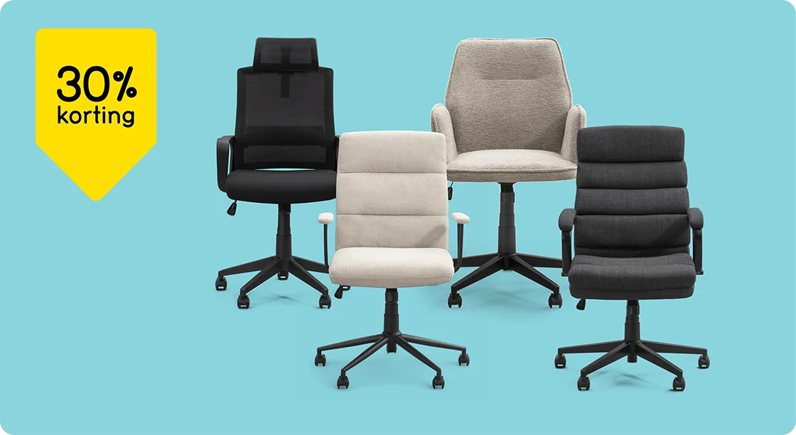 Alle bureaustoelen 30% korting