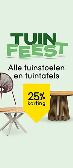 Tuinfeest 25% op tuinstoelen en tafels korting
