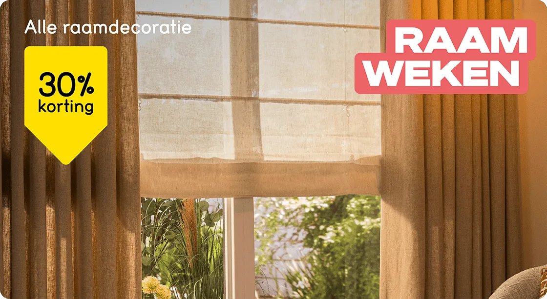 Alle raamdecoratie 30% korting