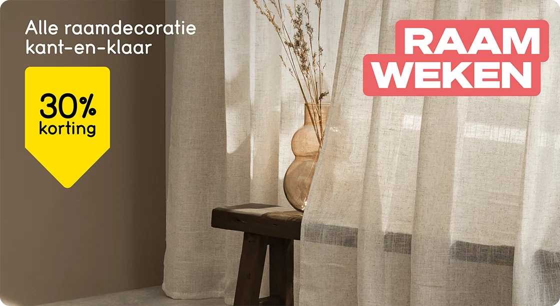 Alle raamdecoratie 30% korting