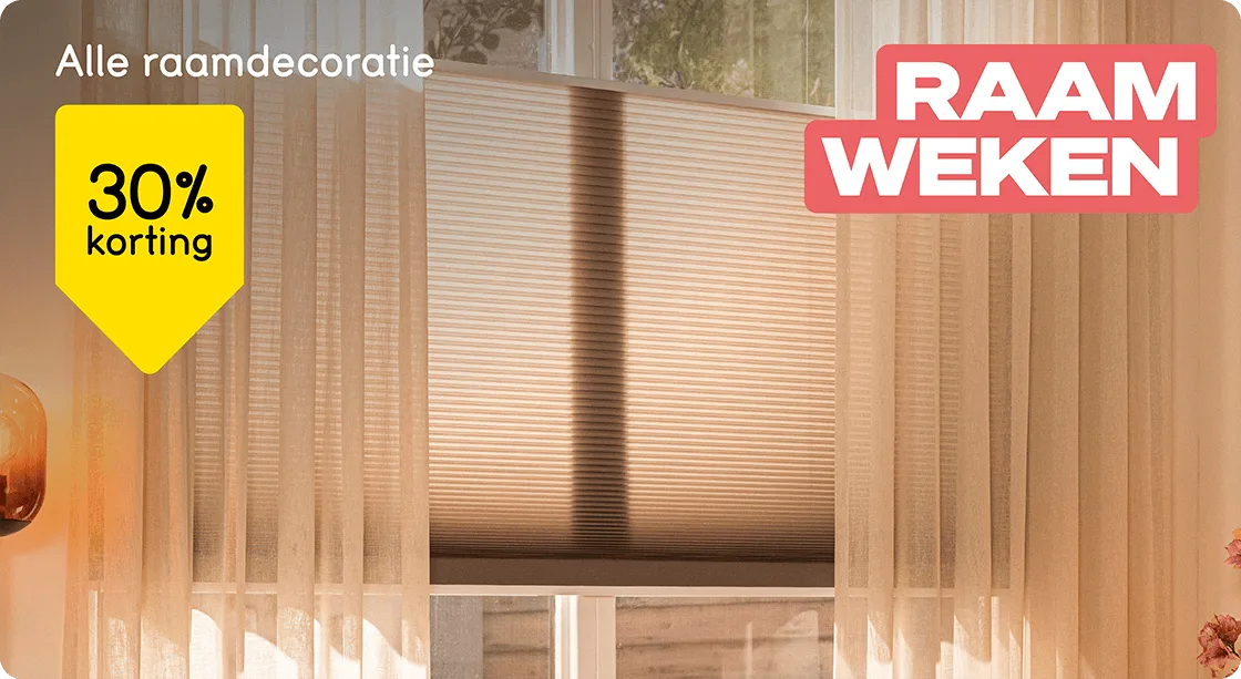 Alle raamdecoratie 30% korting