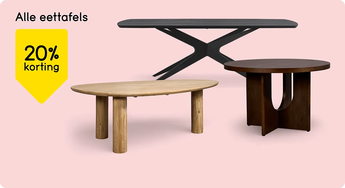 Alle eettafels 20% korting