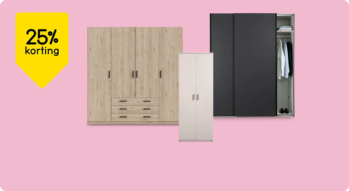 Kledingkast Sprint, Inca en Bergamo 25% korting