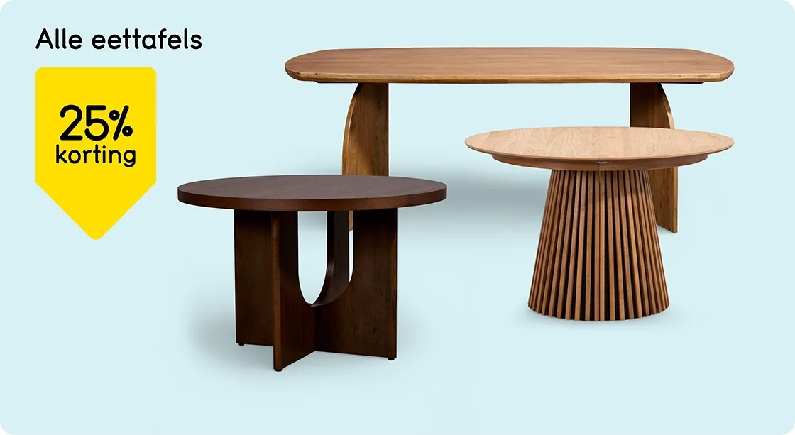 Alle eettafels 25% korting