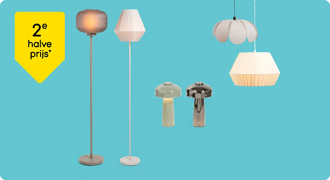 Alle verlichting 2e halve prijs*