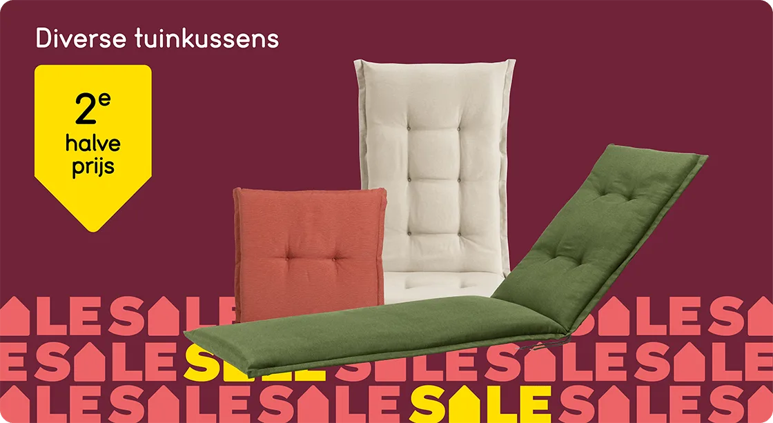 Diverse tuinkussens 2e halve prijs