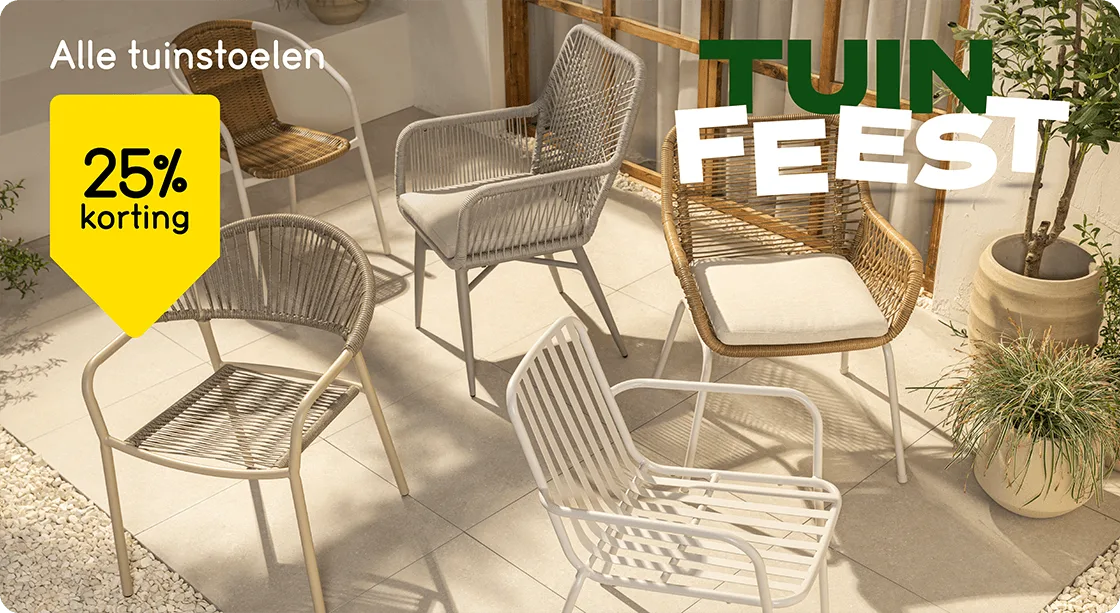 Alle tuinstoelen 25% korting