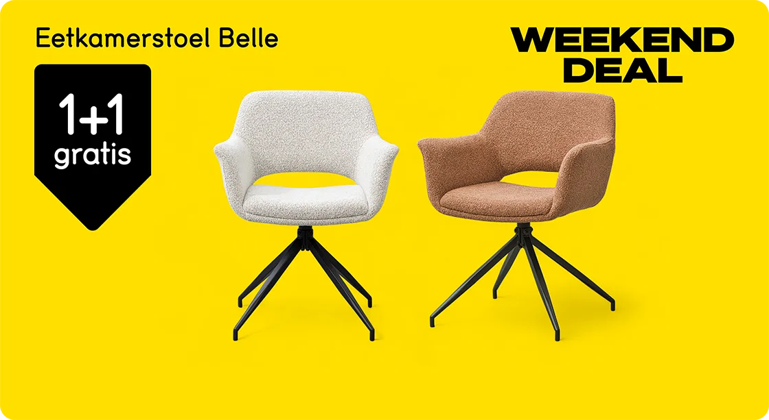 Weekenddeal Eetkamerstoel Belle 1+1
