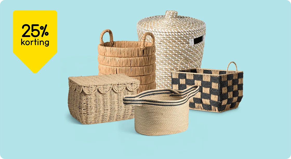 Alle decoratieve opbergers 25% korting