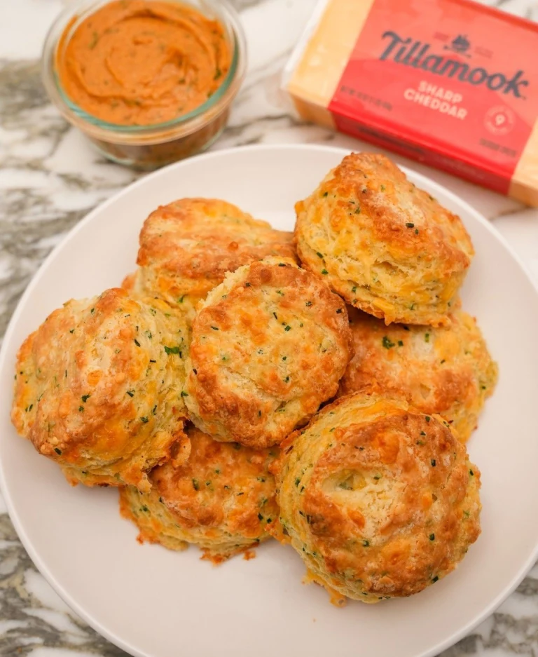 Cheddar Biscuits with Gochujang Compound Butter