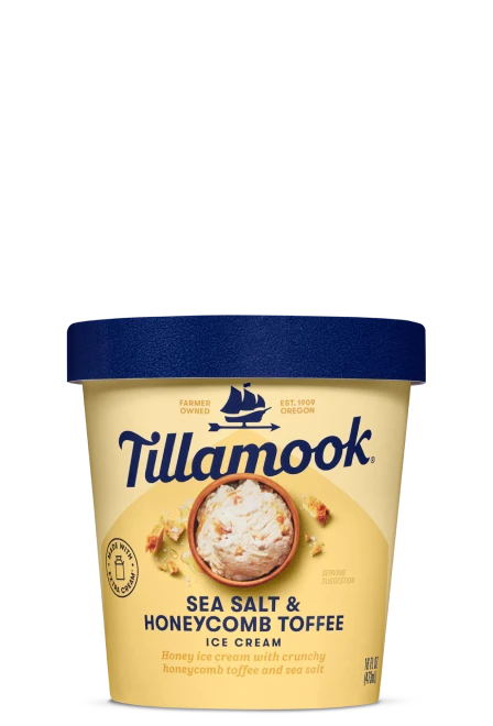 Tillamook Sea Salt and Honeycomb Toffee Ice Cream pint 