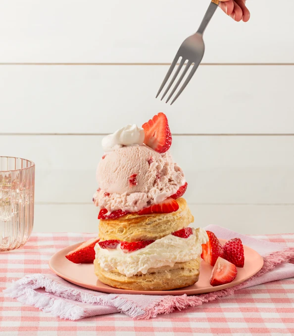 Strawberry Ice Cream with shortcake