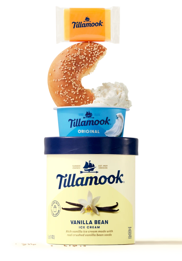 Stack of Tillamook products.