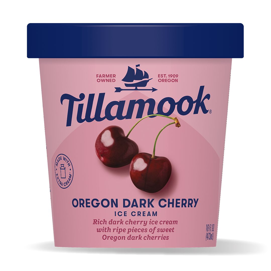 Oregon Dark Cherry Ice Cream Pint Tillamook