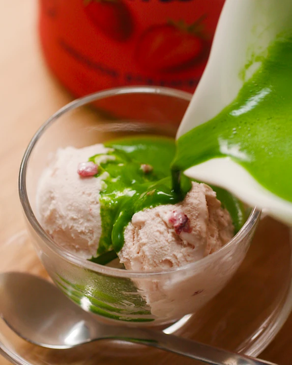 Strawberry Matcha Affogato recipe module image mobile
