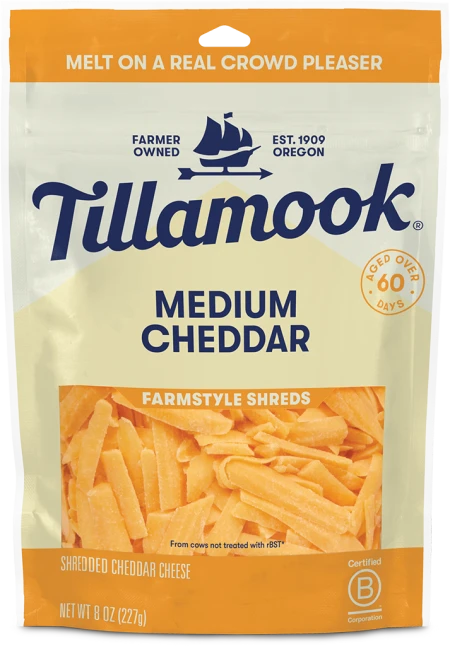 Medium Cheddar Cheese Shredded Thick Cut