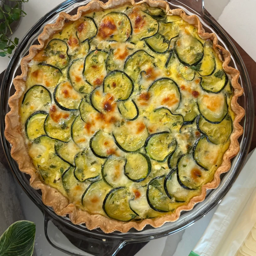 Summer zucchini pie grid image