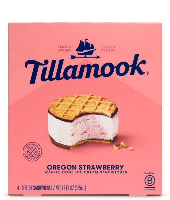 Tillamook Strawberry Ice Cream Sandwich