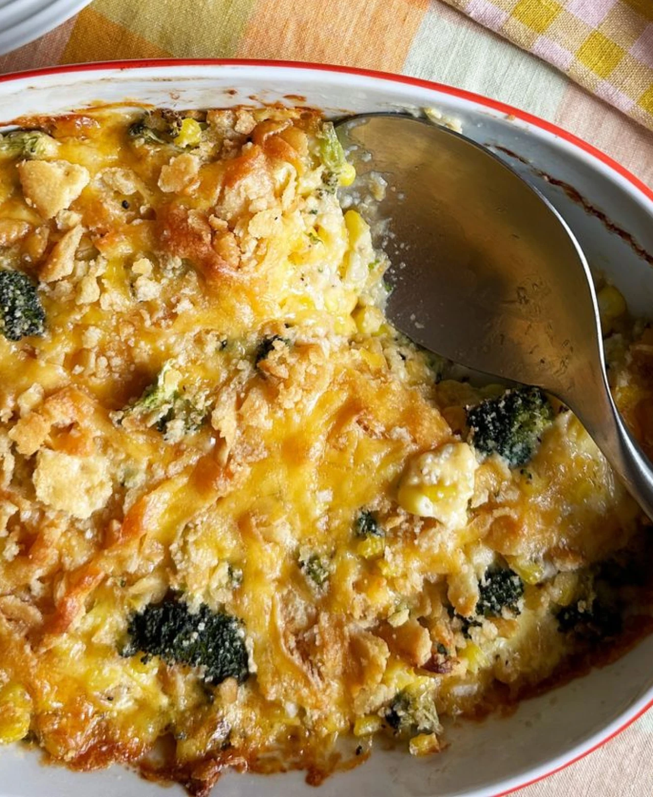 Broccoli, Corn and Cheddar Casserole